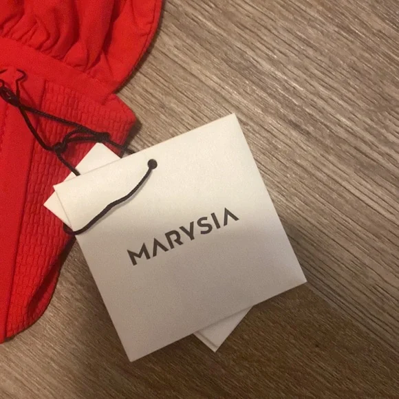 Marysia Venice Bow Bikini Set Poppy Red Top and Bottom - Picture 3 of 5